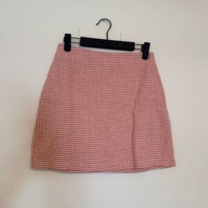Pink Houndstooth Women's Skirt